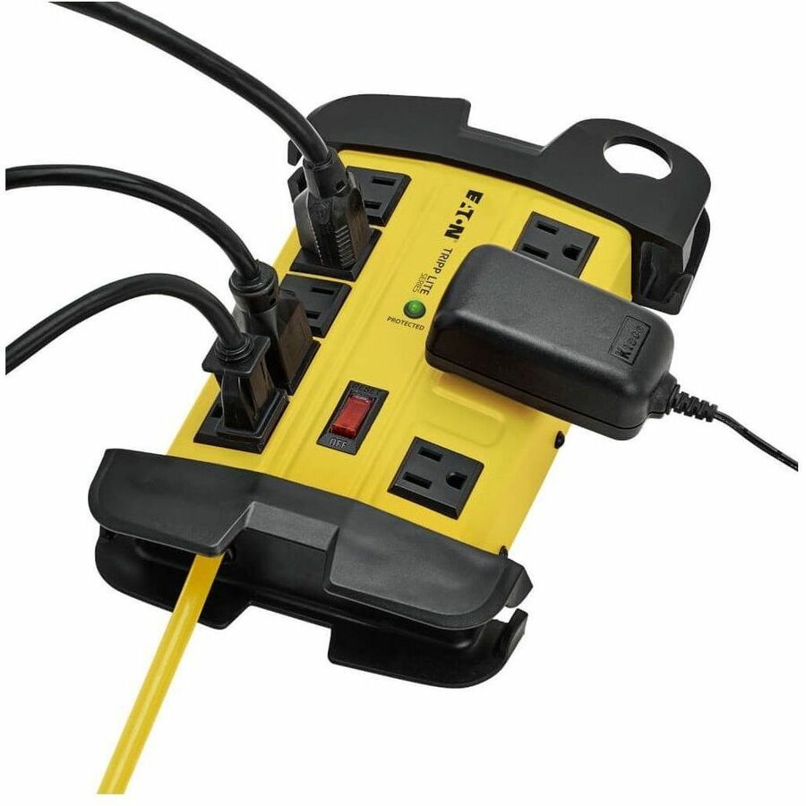 Alternate-Image7 Image for Eaton Tripp Lite Series Protect It! 8-Outlet Industrial Safety Surge Protector, 25 ft. Cord, 3900 Joules, Cord Wrap, Hang Holes