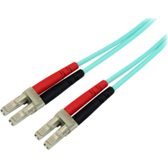 Left Image for StarTech.com 2m Fiber Optic Cable - 10 Gb Aqua - Multimode Duplex 50/125 - LSZH - LC/LC - OM3 - LC to LC Fiber Patch Cable