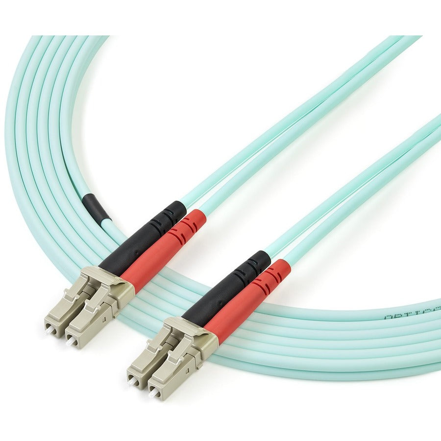 Alternate-Image2 Image for StarTech.com 2m Fiber Optic Cable - 10 Gb Aqua - Multimode Duplex 50/125 - LSZH - LC/LC - OM3 - LC to LC Fiber Patch Cable