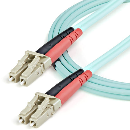 Alternate-Image7 Image for StarTech.com 1m Fiber Optic Cable - 10 Gb Aqua - Multimode Duplex 50/125 - LSZH - LC/LC - OM3 - LC to LC Fiber Patch Cable