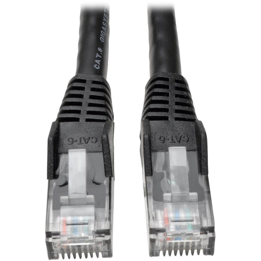 Main Image for Eaton Tripp Lite Series Cat6 Gigabit Snagless Molded (UTP) Ethernet Cable (RJ45 M/M), PoE, Black, 1 ft. (0.31 m)