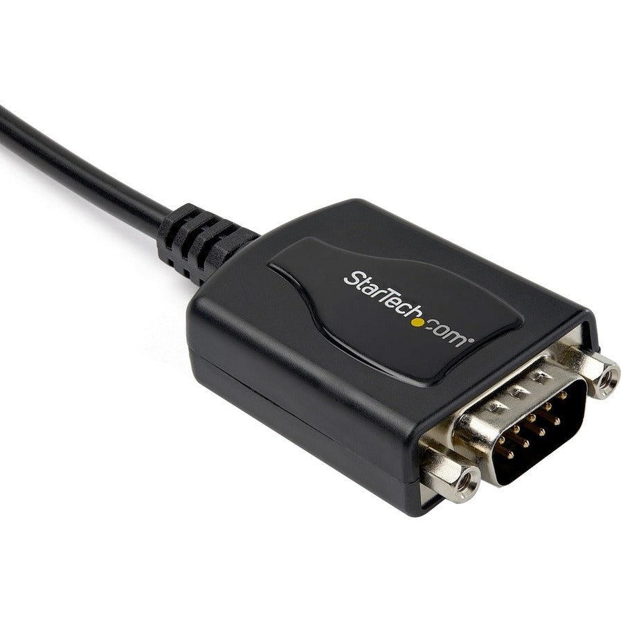 Alternate-Image1 Image for StarTech.com 1ft (30cm) 1-Port Professional USB to Serial Adapter Cable with COM Retention, USB to RS232 Adapter - TAA