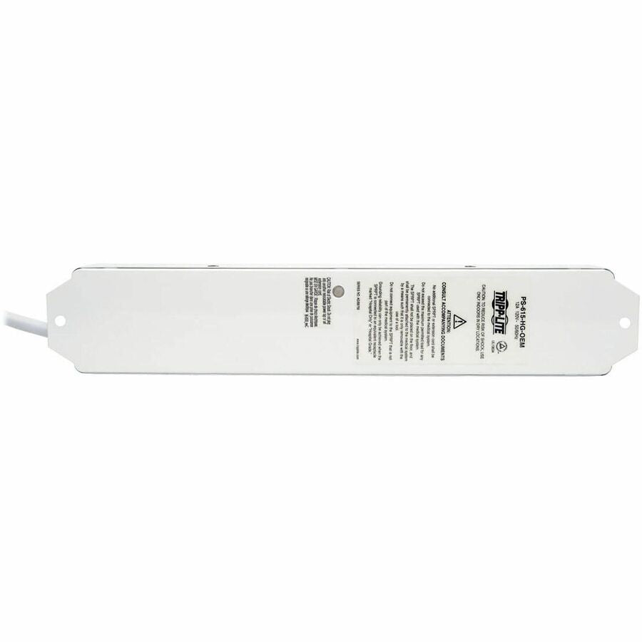 Bottom Image for Eaton Tripp Lite Series Safe-IT UL 1363A Medical-Grade Power Strip for Patient-Care Vicinity, 6x15A Hospital-Grade Outlets, Safety Covers, 15 ft. Cord