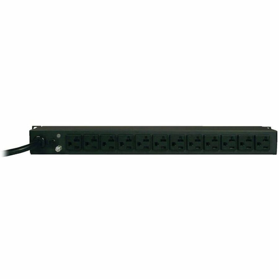 Rear Image for Eaton Tripp Lite Series 2.4kW Single-Phase Local Metered PDU, 120V (12 5-15/20R), L5-20P / 5-20P, 120V Input, 15 ft. (4.57 m) Cord, 1U Rack-Mount