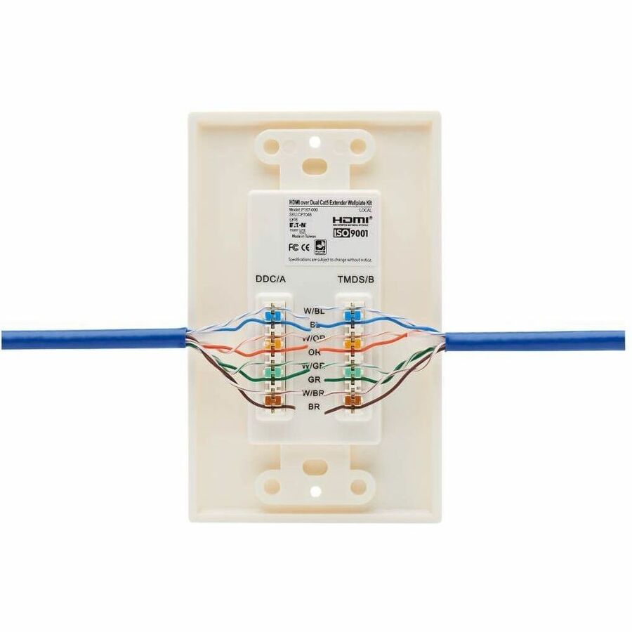 Alternate-Image6 Image for Eaton Tripp Lite Series HDMI over Dual Cat5/Cat6 Extender Wall Plate Kit with Transmitter and Receiver, TAA