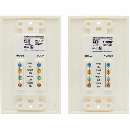 Alternate-Image1 Image for Eaton Tripp Lite Series HDMI over Dual Cat5/Cat6 Extender Wall Plate Kit with Transmitter and Receiver, TAA