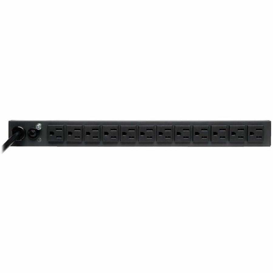Rear Image for Eaton Tripp Lite Series 1.8kW Single-Phase 120V Basic PDU, 13 NEMA 5-15R Outlets, NEMA 5-15P Input, 15 ft. (4.57 m) Cord, 1U Rack-Mount