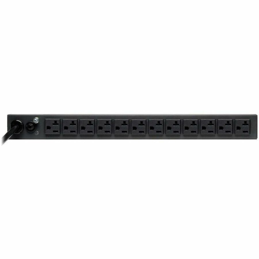 Rear Image for Eaton Tripp Lite Series 2.4kW Single-Phase 120V Basic PDU, 13 NEMA 5-15/20R Outlets, NEMA 5-20P Input, 15 ft. (4.57 m) Cord, 1U Rack-Mount