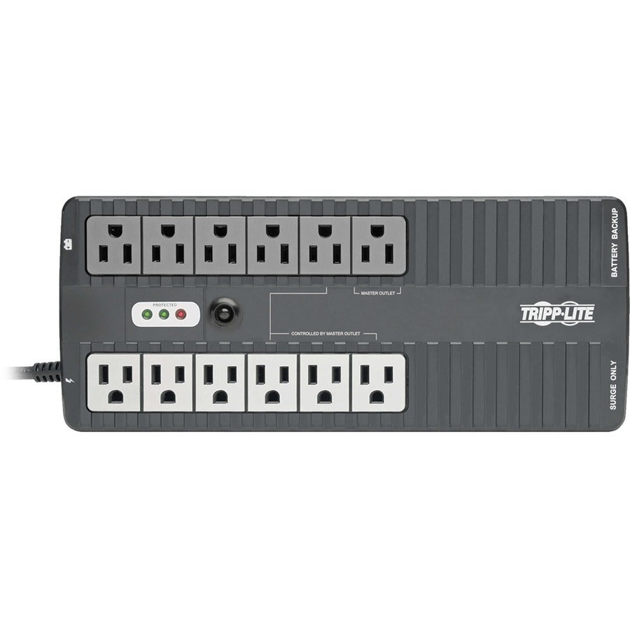 Front Image for Eaton Tripp Lite Series 750VA 450W Standby UPS - 12 NEMA 5-15R Outlets, 120V, 50/60 Hz, 5-15P Plug, ENERGY STAR, Desktop/Wall