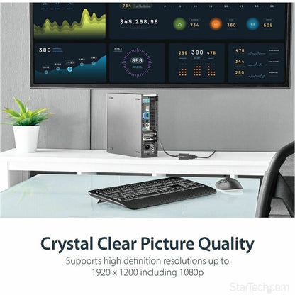 Alternate-Image3 Image for StarTech.com DisplayPort to VGA Adapter, Active DP to VGA Converter, 1080p Video DP to VGA Monitor Dongle, Latching DP Connector, Durable