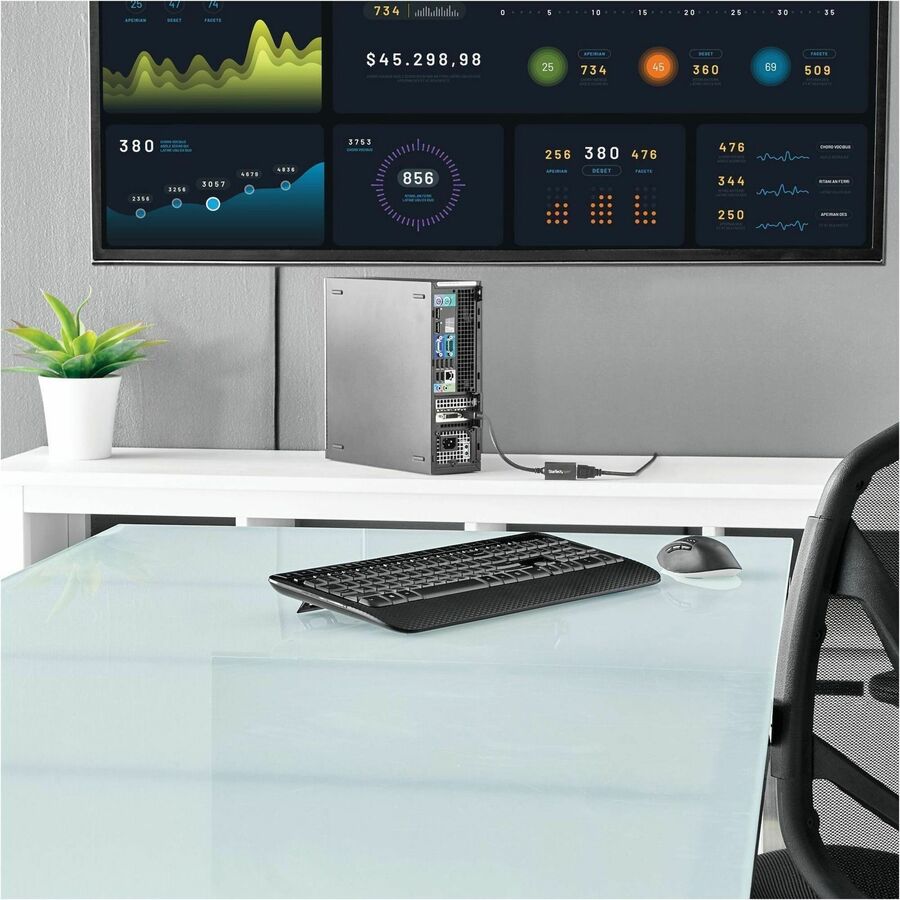 Alternate-Image5 Image for StarTech.com DisplayPort to VGA Adapter, Active DP to VGA Converter, 1080p Video DP to VGA Monitor Dongle, Latching DP Connector, Durable