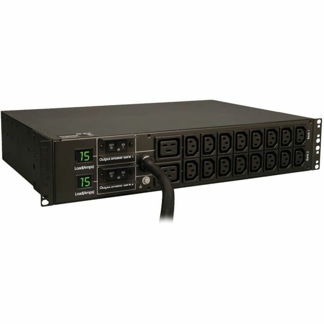 Main Image for Tripp Lite by Eaton PDU 5.5kW Single-Phase Local Metered PDU 208/230V Outlets (16 C13 & 2 C19) L6-30P 12 ft. (3.66 m) Cord 2U Rack-Mount TAA
