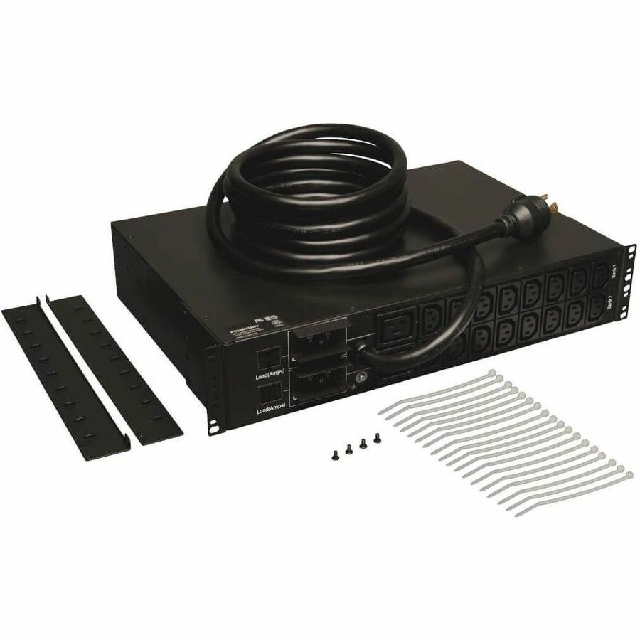 Alternate-Image1 Image for Tripp Lite by Eaton PDU 5.5kW Single-Phase Local Metered PDU 208/230V Outlets (16 C13 & 2 C19) L6-30P 12 ft. (3.66 m) Cord 2U Rack-Mount TAA