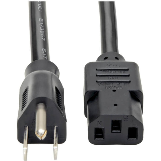 Main Image for Eaton Tripp Lite Series Computer Power Cord, NEMA 5-15P to C13 - Heavy-Duty, 15A, 125V, 14 AWG, 6 ft. (1.83 m), Black