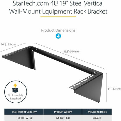 Alternate-Image2 Image for StarTech.com 4U 19in Steel Vertical Wallmount Equipment Rack Bracket