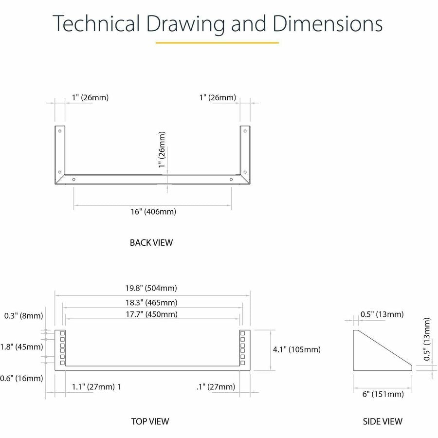 Alternate-Image7 Image for StarTech.com 2U 19in Steel Vertical Wall Mount Equipment Rack Bracket