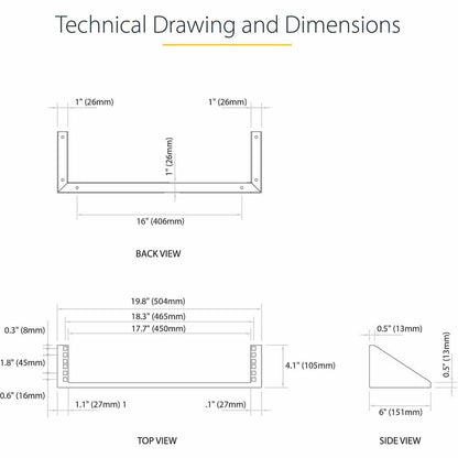 Alternate-Image7 Image for StarTech.com 2U 19in Steel Vertical Wall Mount Equipment Rack Bracket