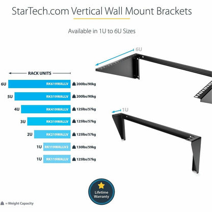 Alternate-Image5 Image for StarTech.com 2U 19in Steel Vertical Wall Mount Equipment Rack Bracket