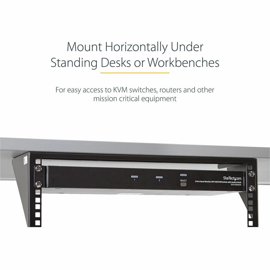 Alternate-Image3 Image for StarTech.com 3U 19" Wall Mount Vertical Rack Bracket, Patch Panel Wall Mount Bracket for AV/IT Equipment, 3U Rack for Cabinet/Server Room