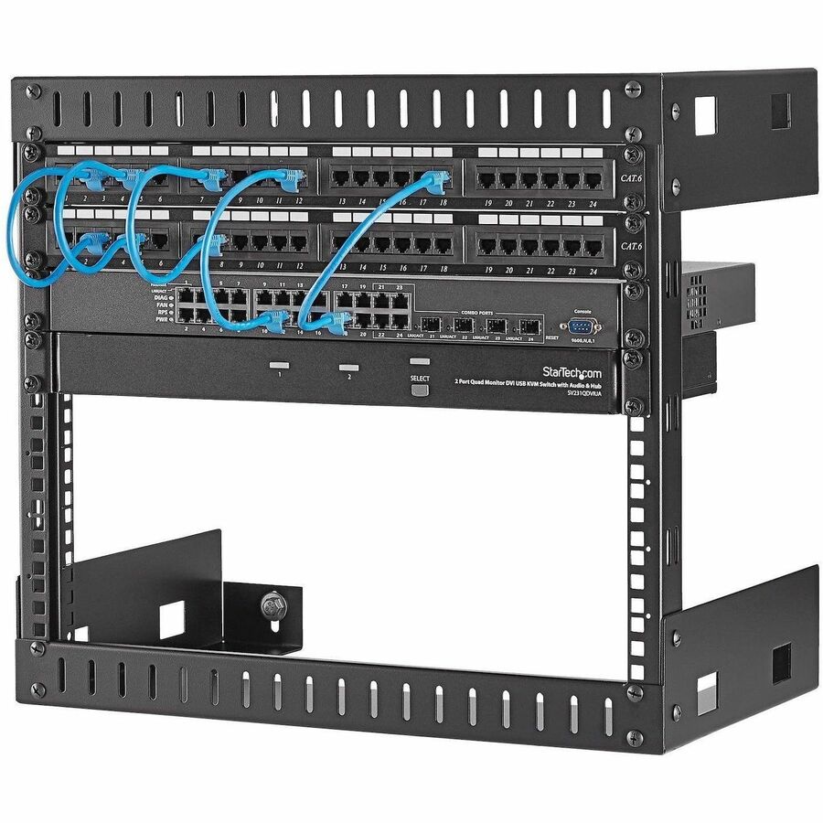 Alternate-Image8 Image for StarTech.com 2-Post 8U Heavy-Duty Wall-Mount Network Rack, 19" Open Frame Server Rack for Computer Equipment, Wall Mount Data Rack~