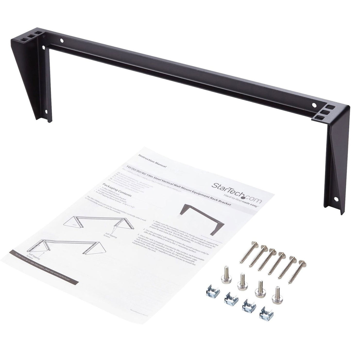 Main Image for StarTech.com 1U 19in Steel Vertical Wall Mount Equipment Rack Bracket