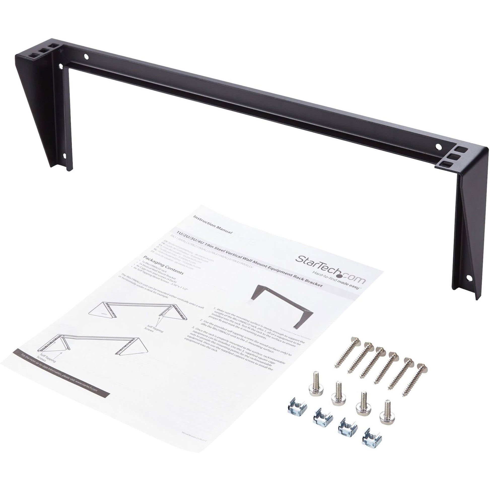 Main Image for StarTech.com 1U 19in Steel Vertical Wall Mount Equipment Rack Bracket