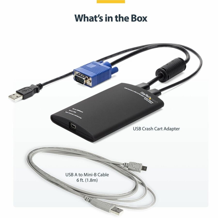 Alternate-Image6 Image for StarTech.com KVM Console to USB 2.0 Portable Laptop Crash Cart Adapter, Compact Notebook/Netbook KVM to USB Portable KVM Console, TAA