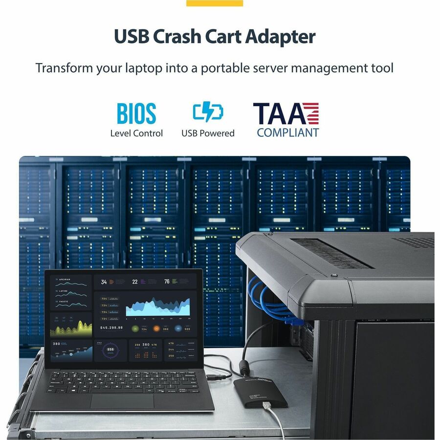 Alternate-Image1 Image for StarTech.com KVM Console to USB 2.0 Portable Laptop Crash Cart Adapter, Compact Notebook/Netbook KVM to USB Portable KVM Console, TAA