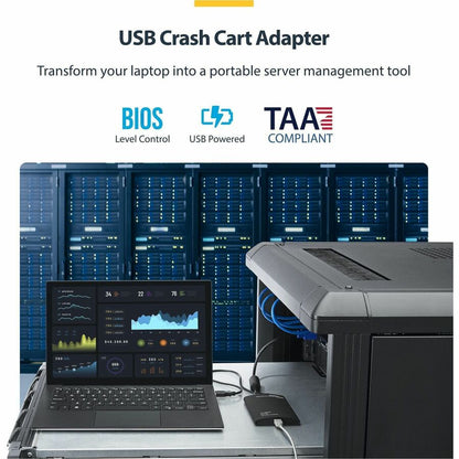 Alternate-Image1 Image for StarTech.com KVM Console to USB 2.0 Portable Laptop Crash Cart Adapter, Compact Notebook/Netbook KVM to USB Portable KVM Console, TAA