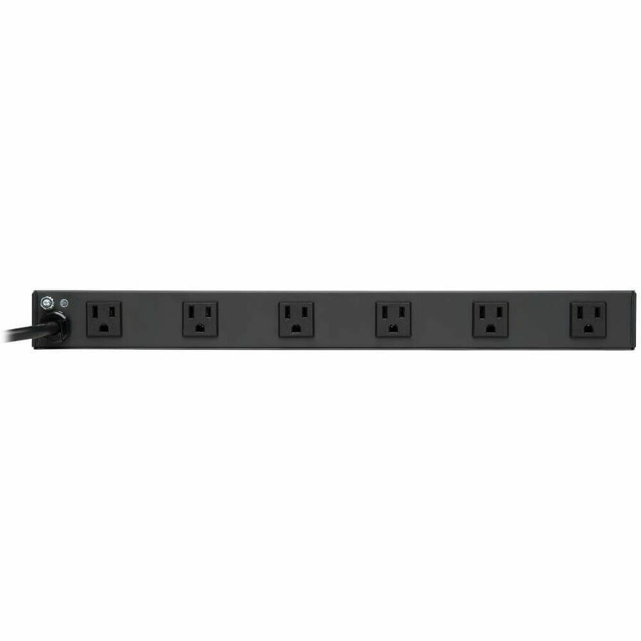 Alternate-Image1 Image for Eaton Tripp Lite Series 1U Rack-Mount Power Strip, 120V, 15A, 5-15P, 12 Right-Angle 5-15R Outlets (6 Front-Facing, 6 Rear-Facing), 15 ft. (4.57 m) Cord
