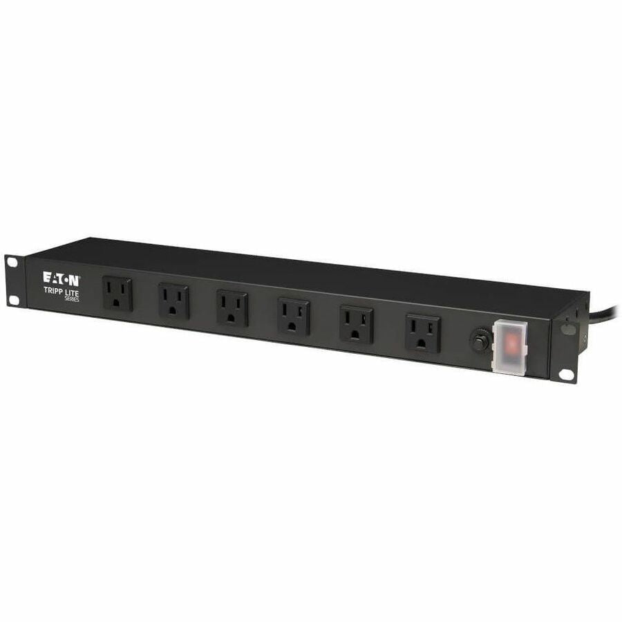 Alternate-Image2 Image for Eaton Tripp Lite Series 1U Rack-Mount Power Strip, 120V, 15A, 5-15P, 12 Right-Angle 5-15R Outlets (6 Front-Facing, 6 Rear-Facing), 15 ft. (4.57 m) Cord