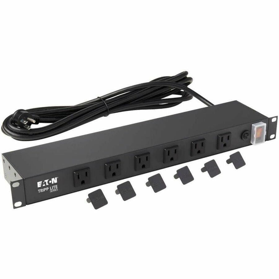 Alternate-Image6 Image for Eaton Tripp Lite Series 1U Rack-Mount Power Strip, 120V, 15A, 5-15P, 12 Right-Angle 5-15R Outlets (6 Front-Facing, 6 Rear-Facing), 15 ft. (4.57 m) Cord