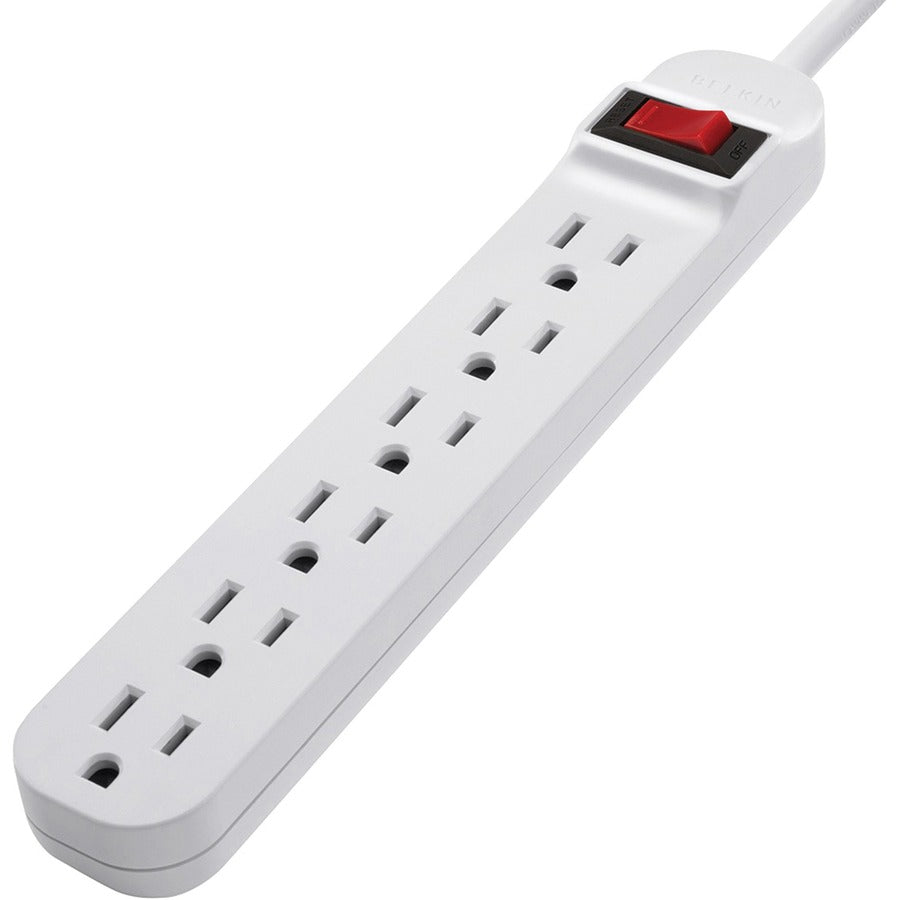 Alternate-Image2 Image for Belkin 6 Outlet Power Strip - 5 foot cord - White