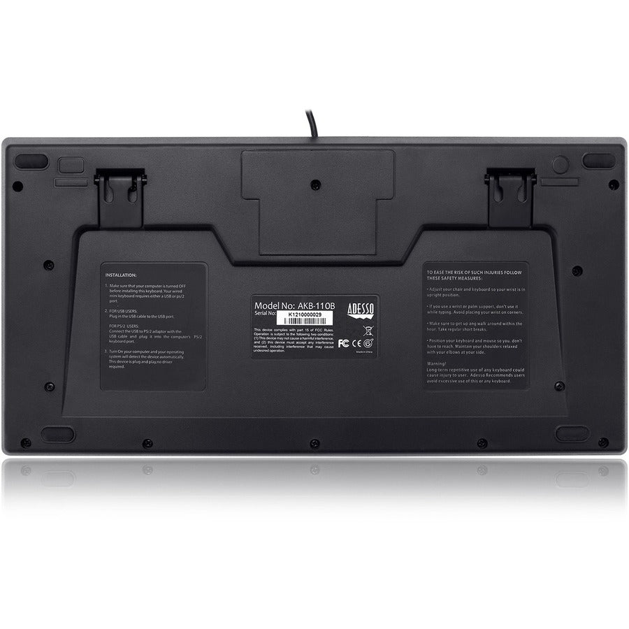 Rear Image for Adesso AKB-110B Mini Keyboard