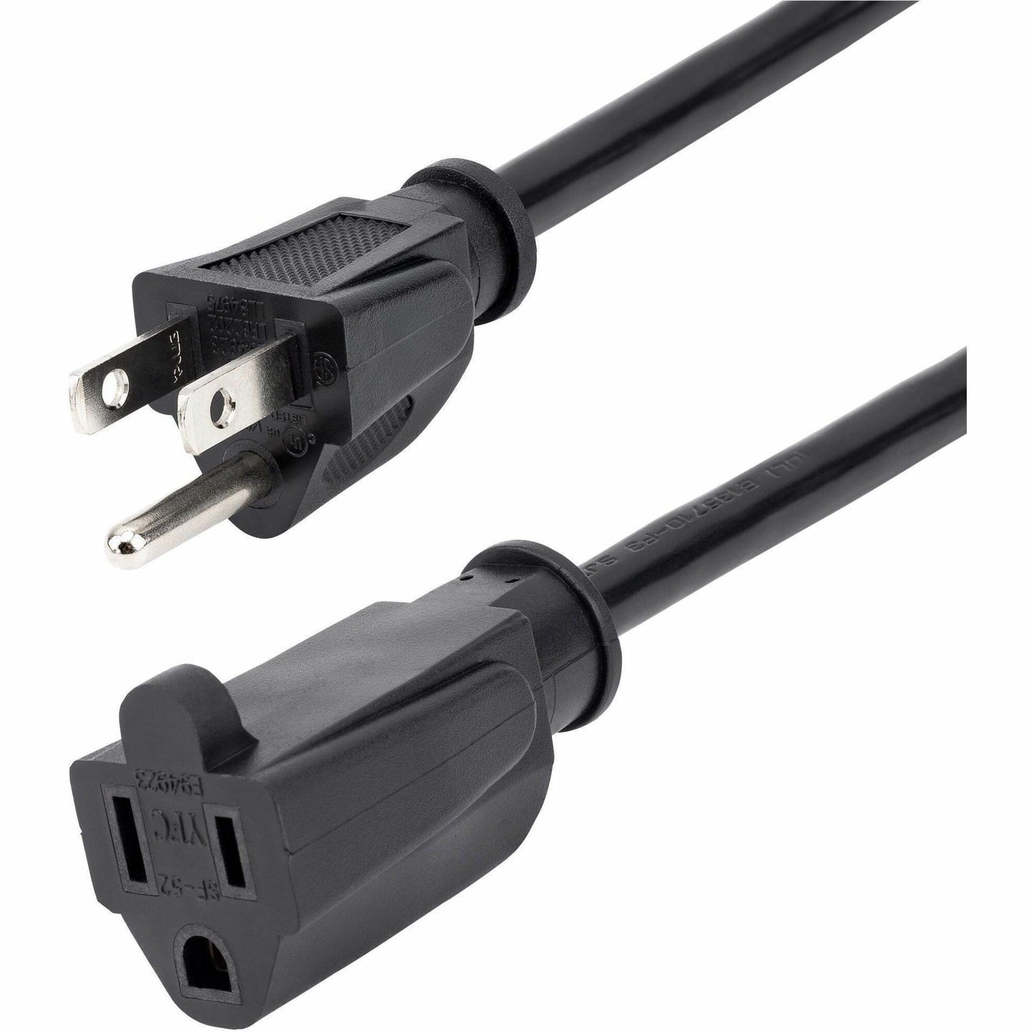 Main Image for StarTech.com 10ft (3m) Power Extension Cord, NEMA5-15R to NEMA5-15P Black Extension Cord, 13A 125V, 16AWG, Computer Power Extension Cable