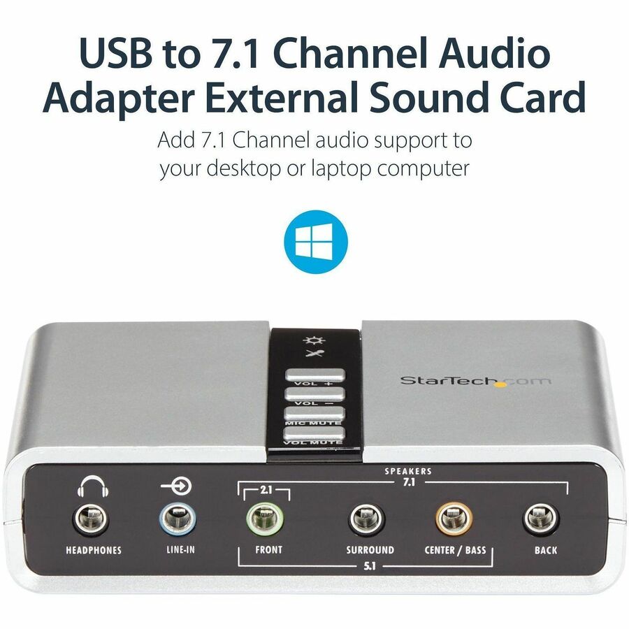 Alternate-Image4 Image for StarTech.com 7.1 USB Audio Adapter External Sound Card