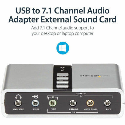 Alternate-Image4 Image for StarTech.com 7.1 USB Audio Adapter External Sound Card