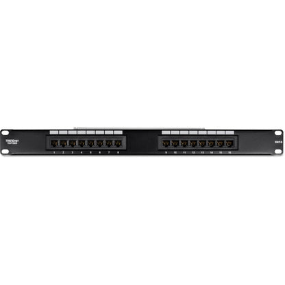 Alternate-Image7 Image for TRENDnet 16-Port Cat6 Unshielded Patch Panel, Wallmount Or Rackmount, 1U 19" , Cat3,Cat4,Cat5,Cat5e,Cat6 Compatible, 250Mhz Connection, Ideal For Copper Gigabit Ethernet Connections, Black, TC-P16C6