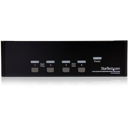 Front Image for StarTech.com 4 Port Dual DVI USB KVM Switch w/ Audio & USB Hub