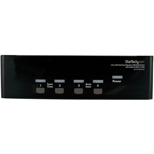 Main Image for StarTech 4 Port DVI VGA Dual Monitor KVM Switch with Audio & USB Hub, TAA