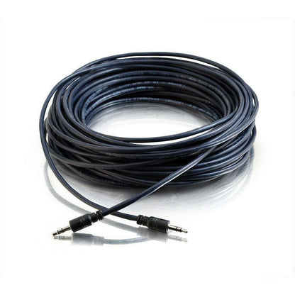 Alternate-Image1 Image for C2G 50ft 3.5mm Stereo Audio Cable with Low Profile Connectors - Plenum Rated - Aux Cable - M/M
