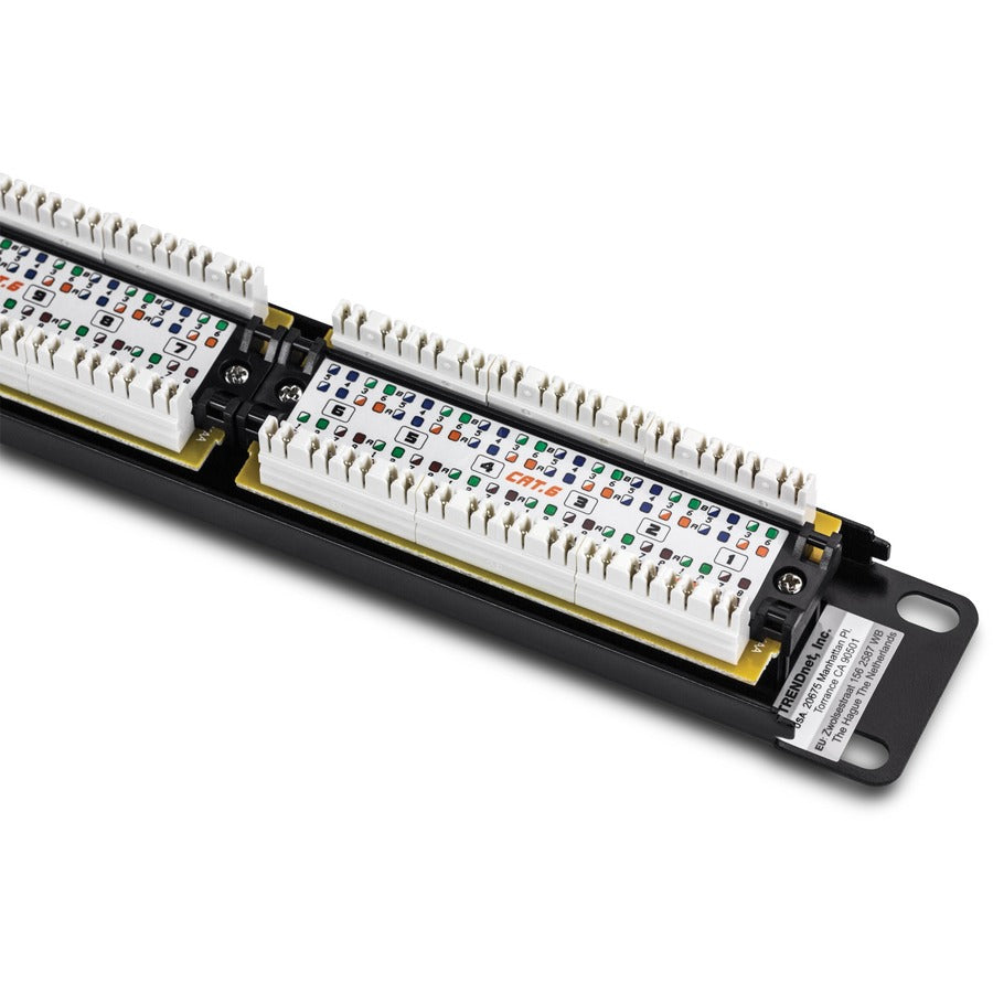 Alternate-Image4 Image for TRENDnet 24-Port Cat6 Unshielded Patch Panel, Wallmount or Rackmount, Compatible with Cat3,4,5,5e,6 Cabling, For Ethernet, Fast Ethernet, Gigabit Applications, Black, TC-P24C6