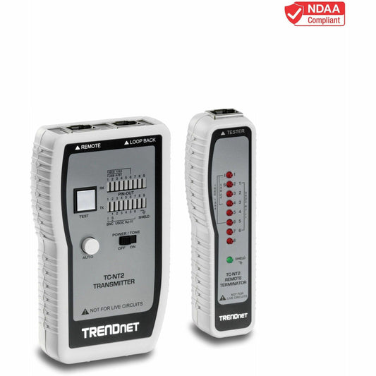 Main Image for TRENDnet Network Cable Tester, Tests Ethernet, USB And BNC Cables, Accurately Test Pin Configurations up to 300m (984 ft), Local And Remote Testing, Includes BNC To Ethernet Converters, White, TC-NT2
