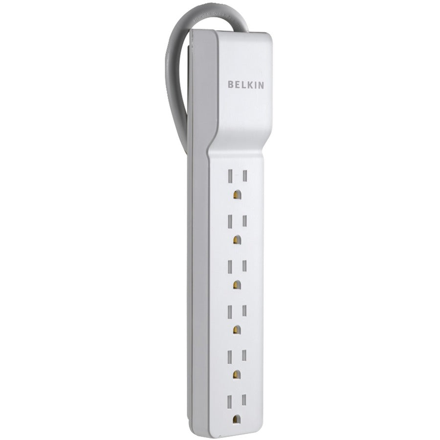 Alternate-Image1 Image for Belkin 6 Outlet Power Strip Surge Protector with 6ft Power Cord - 720 Joules - White