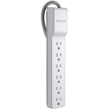 Alternate-Image1 Image for Belkin 6 Outlet Power Strip Surge Protector with 6ft Power Cord - 720 Joules - White