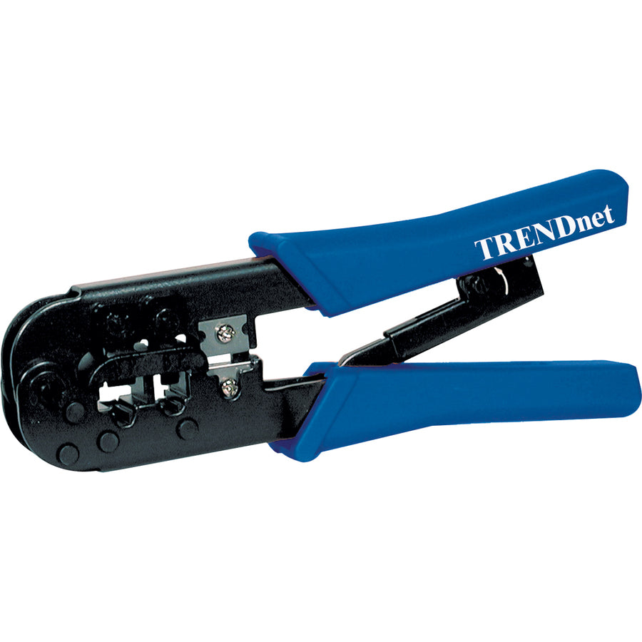 Alternate-Image1 Image for TRENDnet Crimping Tool, Crimp, Cut, And Strip Tool, For Any Ethernet or Telephone Cable, Built-In Cutter And Stripper, 8P-RJ-45 And 6P-RJ-12, RJ-11, All Steel Construction, Black, TC-CT68