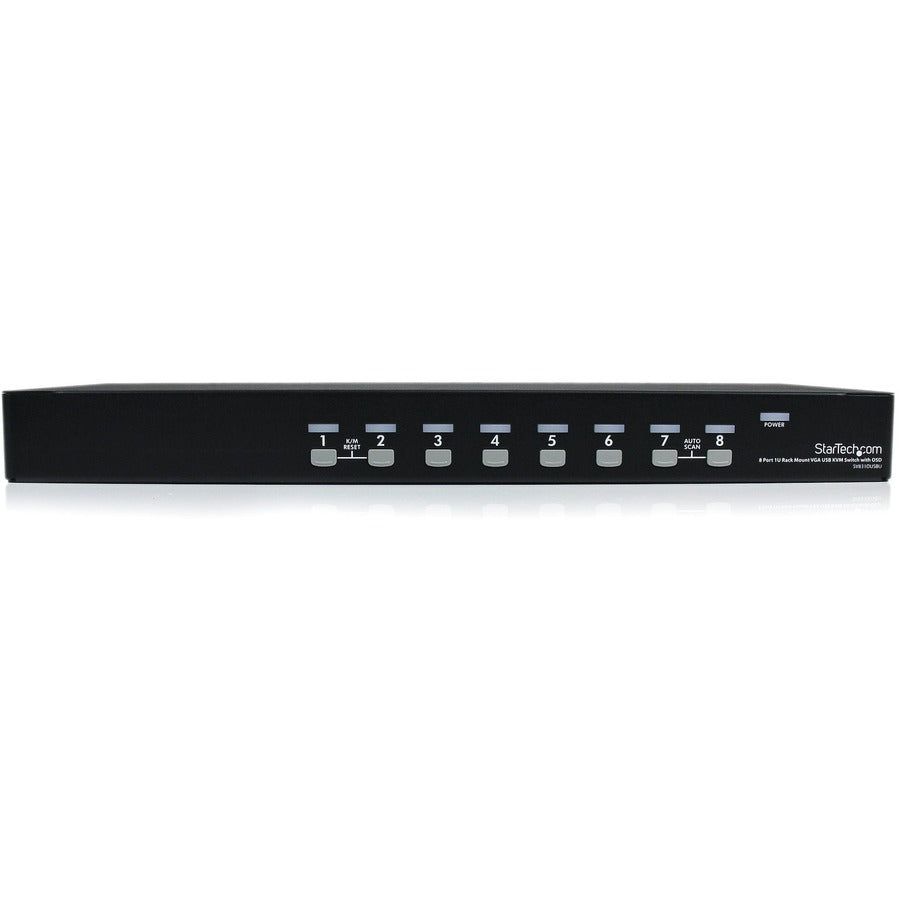 Front Image for StarTech 8 Port 1U Rackmount USB KVM Switch with OSD, TAA