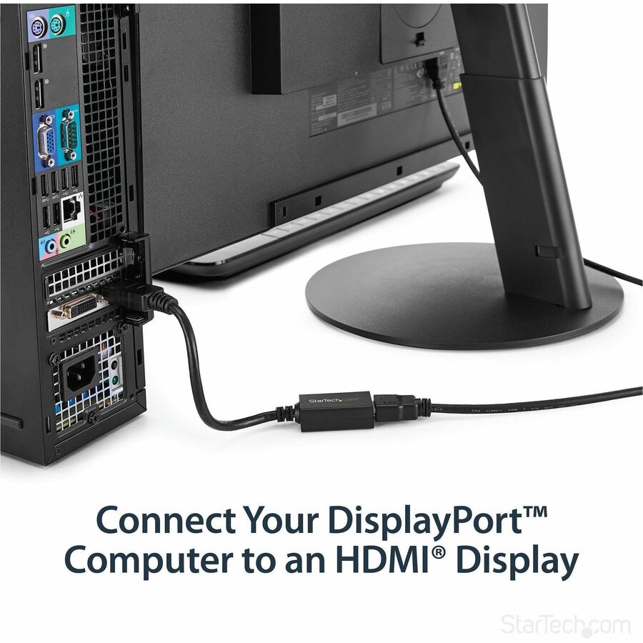 Alternate-Image1 Image for StarTech.com DisplayPort to HDMI Adapter, 1080p DP to HDMI Video Converter, DP to HDMI Monitor/TV Dongle, Passive, Latching DP Connector