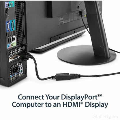 Alternate-Image1 Image for StarTech.com DisplayPort to HDMI Adapter, 1080p DP to HDMI Video Converter, DP to HDMI Monitor/TV Dongle, Passive, Latching DP Connector