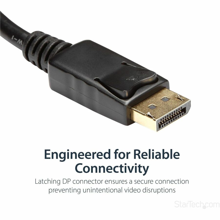 Alternate-Image2 Image for StarTech.com DisplayPort to HDMI Adapter, 1080p DP to HDMI Video Converter, DP to HDMI Monitor/TV Dongle, Passive, Latching DP Connector